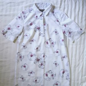 NWOT Banana Republic Shift Dress, White, Orchids